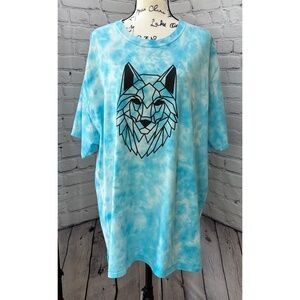 Port & Company UWG Wolves Blue Tie-Dye T-Shirt (Size 3XL)